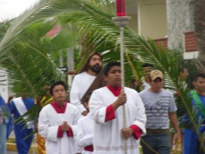 Corpus Christi Church Palm Sunday Procession in Cozumel