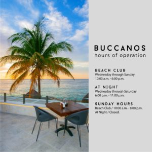Buccanos Beach Club and Buccanos at Night